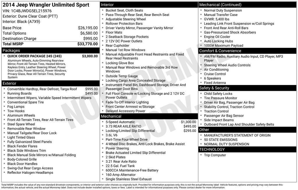 2014 Jeep Wrangler Unlimited Sport