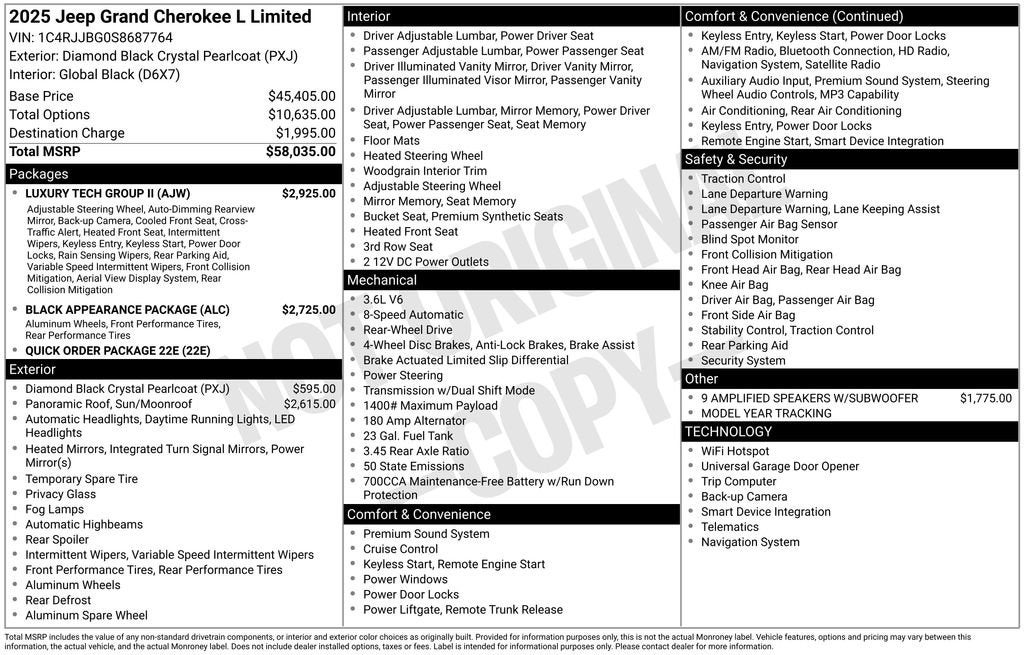 2025 Jeep Grand Cherokee L Limited 4x2