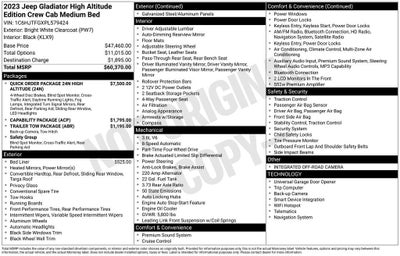 2023 Jeep Gladiator High Altitude 4x4