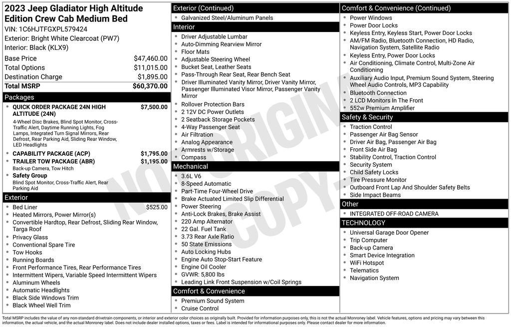 2023 Jeep Gladiator High Altitude 4x4