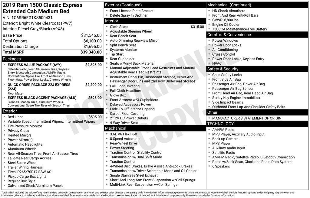 2019 RAM 1500 Classic Express