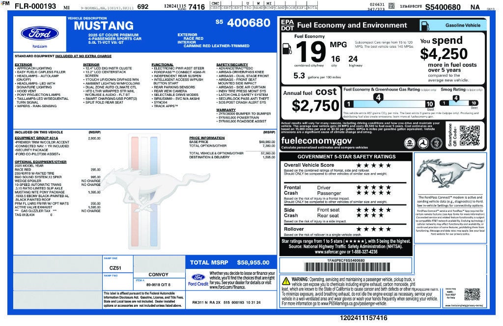 2025 Ford Mustang GT Premium Fastback