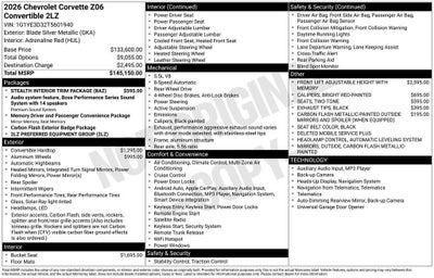 2026 Chevrolet Corvette Z06 2LZ