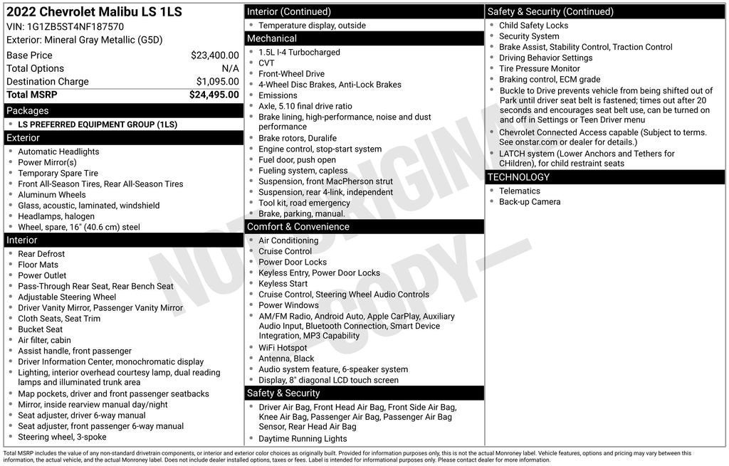2022 Chevrolet Malibu LS