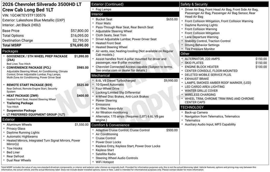 2026 Chevrolet Silverado 3500 HD LT DRW