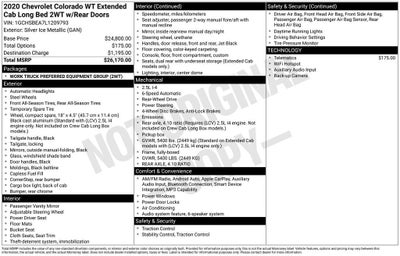 2020 Chevrolet Colorado 2WD Work Truck