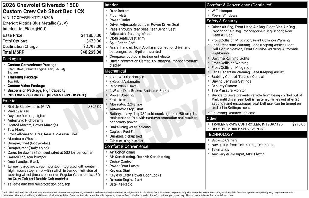 2026 Chevrolet Silverado 1500 Custom