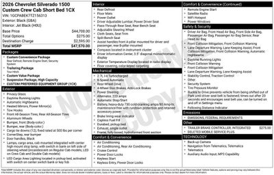2026 Chevrolet Silverado 1500 Custom