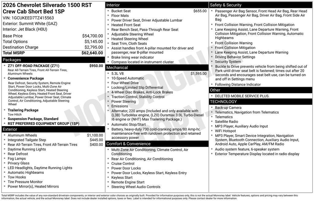 2026 Chevrolet Silverado 1500 RST