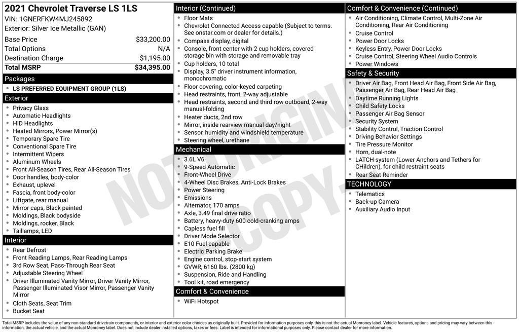 2021 Chevrolet Traverse LS