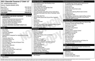 2021 Chevrolet Traverse LT Cloth