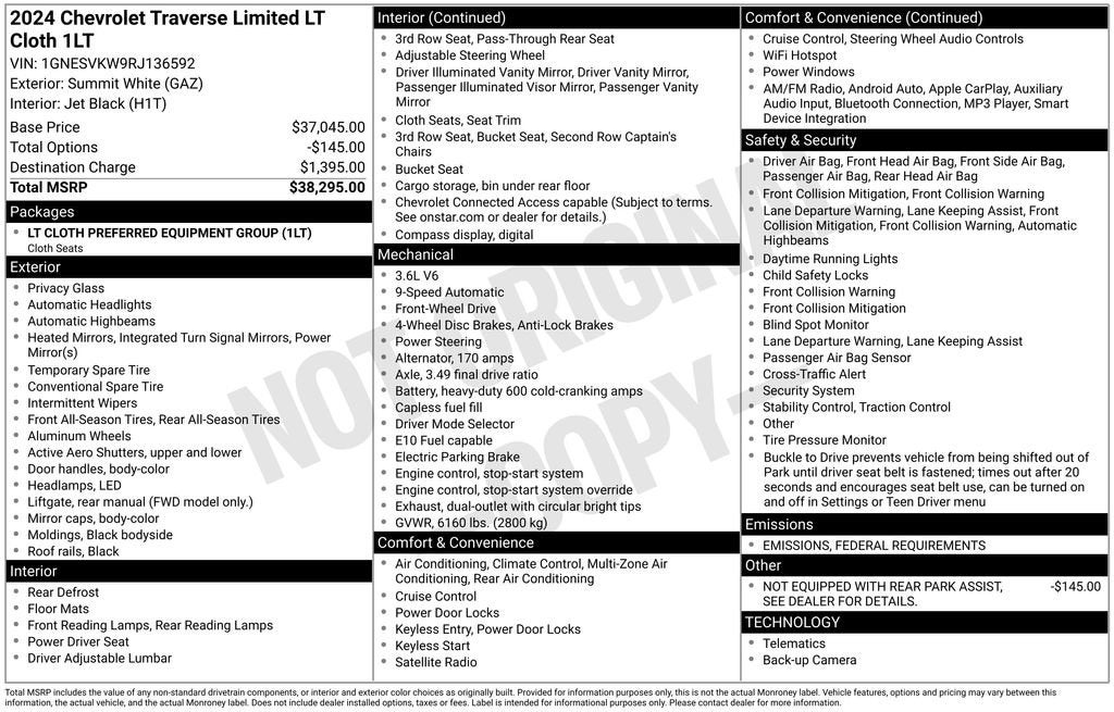 2024 Chevrolet Traverse Limited LT Cloth