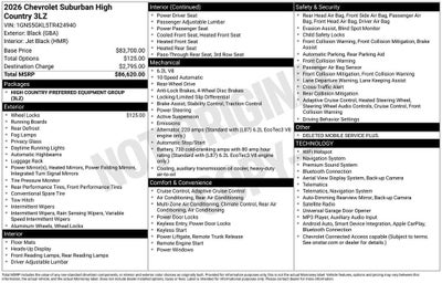 2026 Chevrolet Suburban High Country