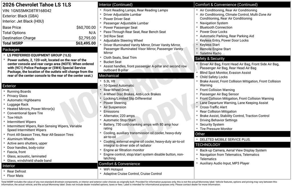2026 Chevrolet Tahoe LS