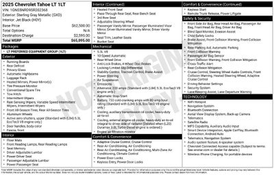 2025 Chevrolet Tahoe LT