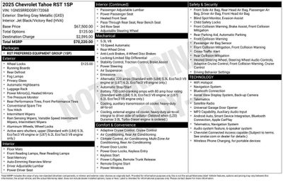 2025 Chevrolet Tahoe RST