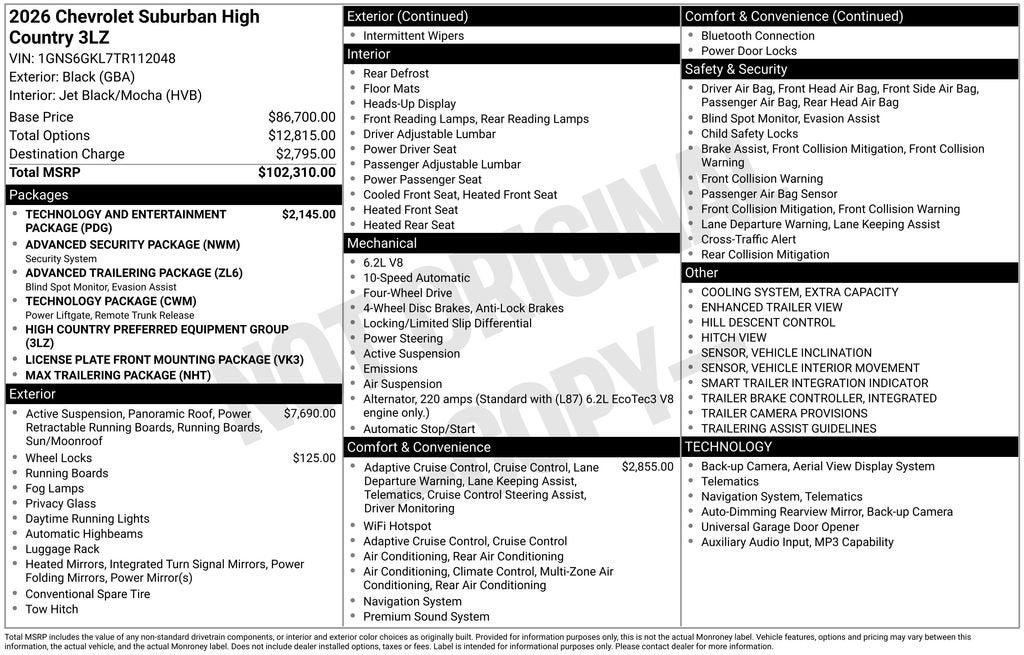 2026 Chevrolet Suburban High Country
