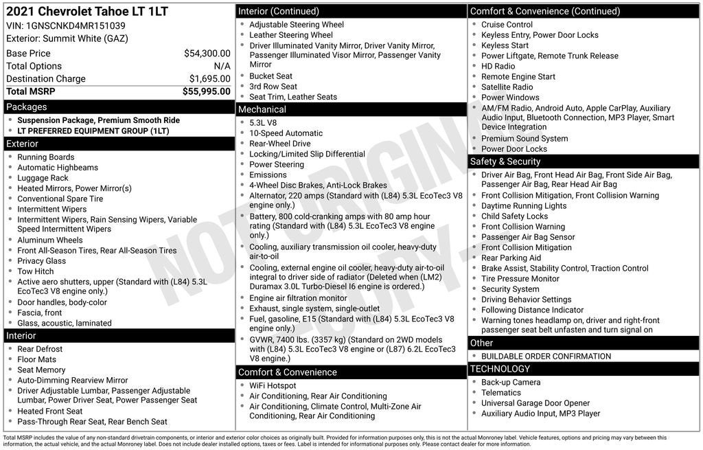 2021 Chevrolet Tahoe LT
