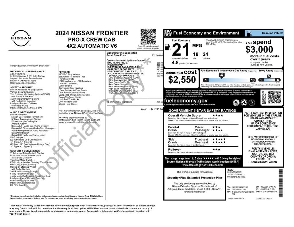 2024 Nissan Frontier Crew Cab PRO-X 4x2