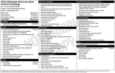 2022 Volkswagen Atlas Cross Sport 3.6L V6 SE w/Technology