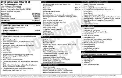 2019 Volkswagen Atlas 3.6L V6 SE w/Technology R-Line