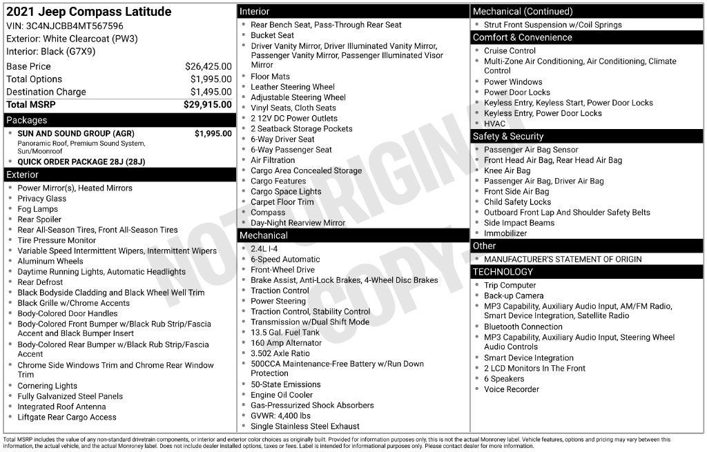 2021 Jeep Compass Latitude FWD