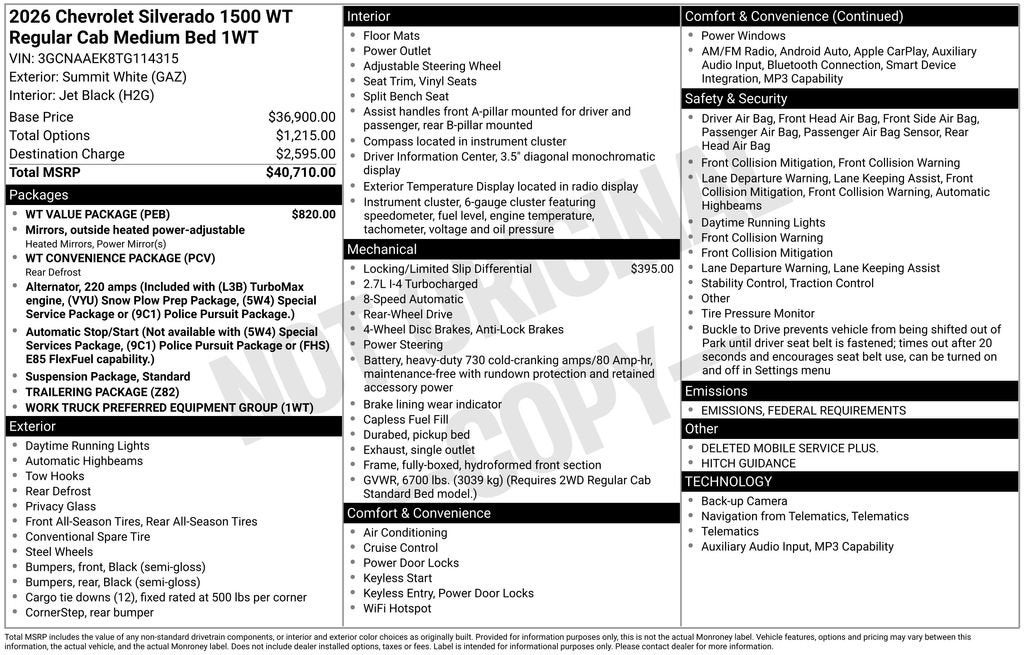 2026 Chevrolet Silverado 1500 WT