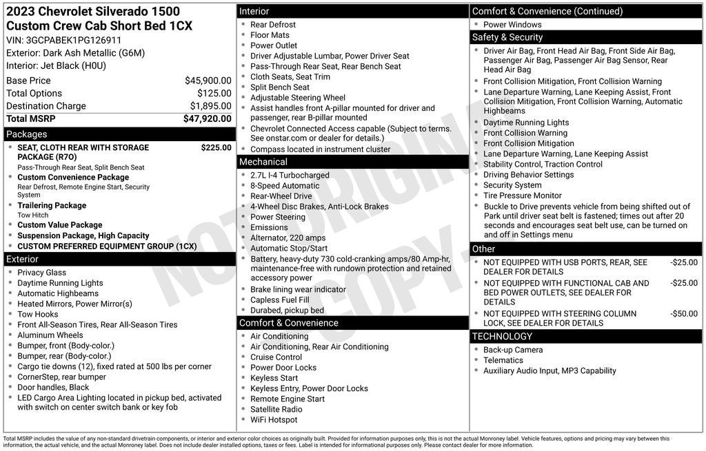 2023 Chevrolet Silverado 1500 Custom