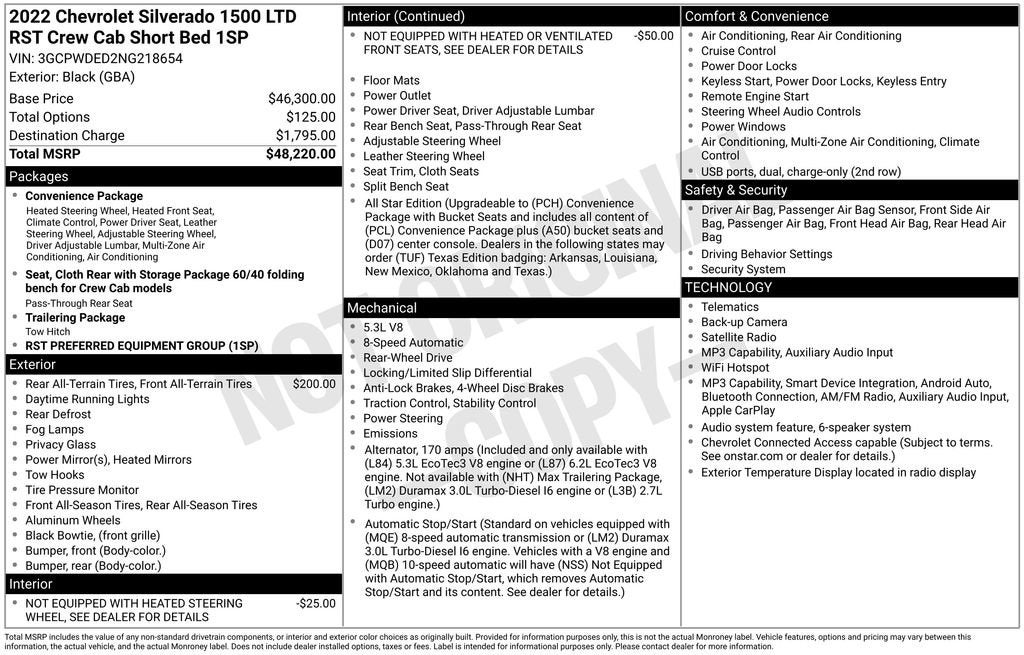 2022 Chevrolet Silverado 1500 LTD RST