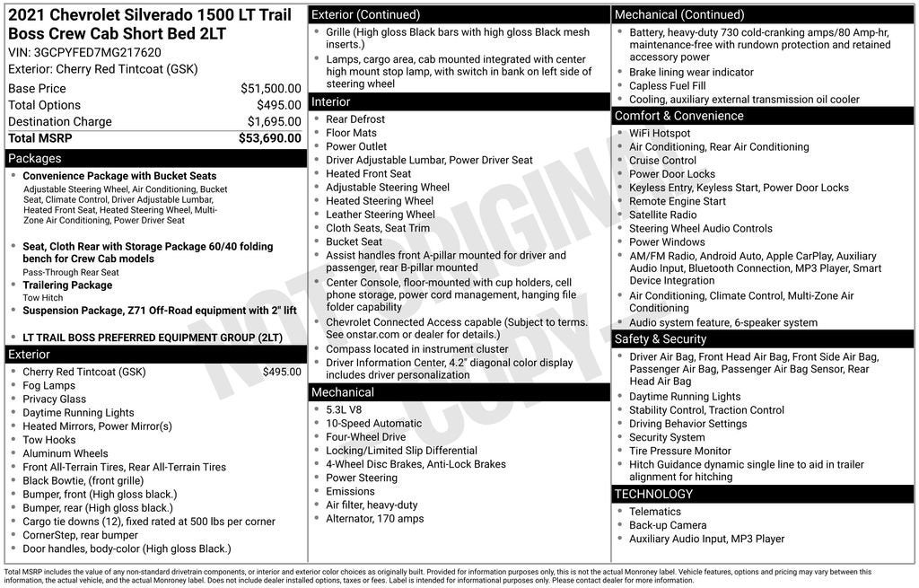 2021 Chevrolet Silverado 1500 LT Trail Boss