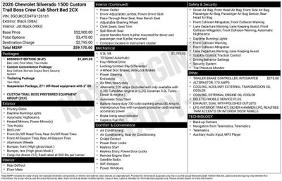 2026 Chevrolet Silverado 1500 Custom Trail Boss