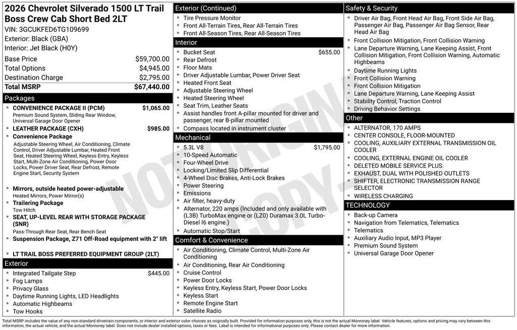 2026 Chevrolet Silverado 1500 LT Trail Boss