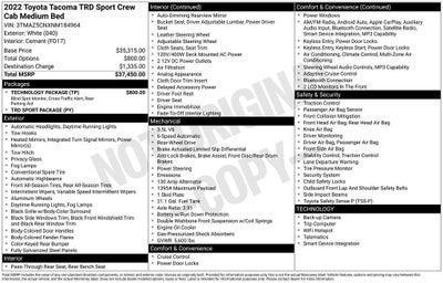 2022 Toyota Tacoma 2WD SR5