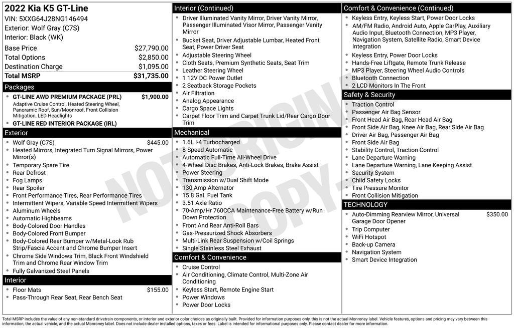 2022 Kia K5 GT-Line