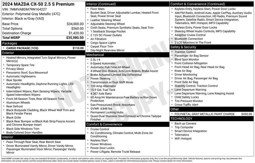 2024 Mazda Mazda CX-50 2.5 S Premium Package