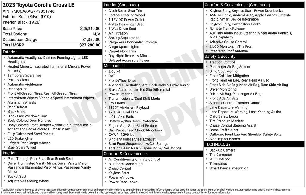 2023 Toyota Corolla Cross LE