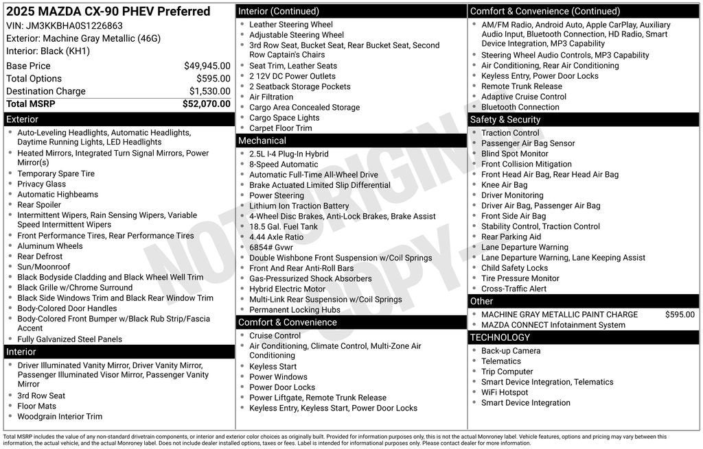 2025 Mazda Mazda CX-90 PHEV Preferred Package