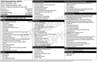 2026 Chevrolet Trax ACTIV