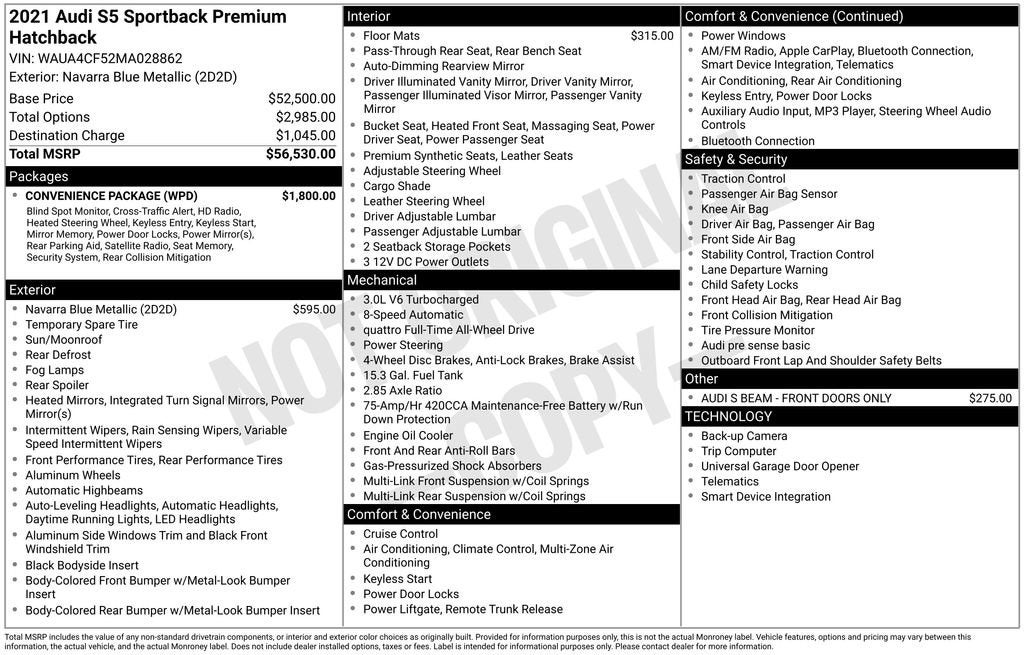 2021 Audi S5 Sportback Premium