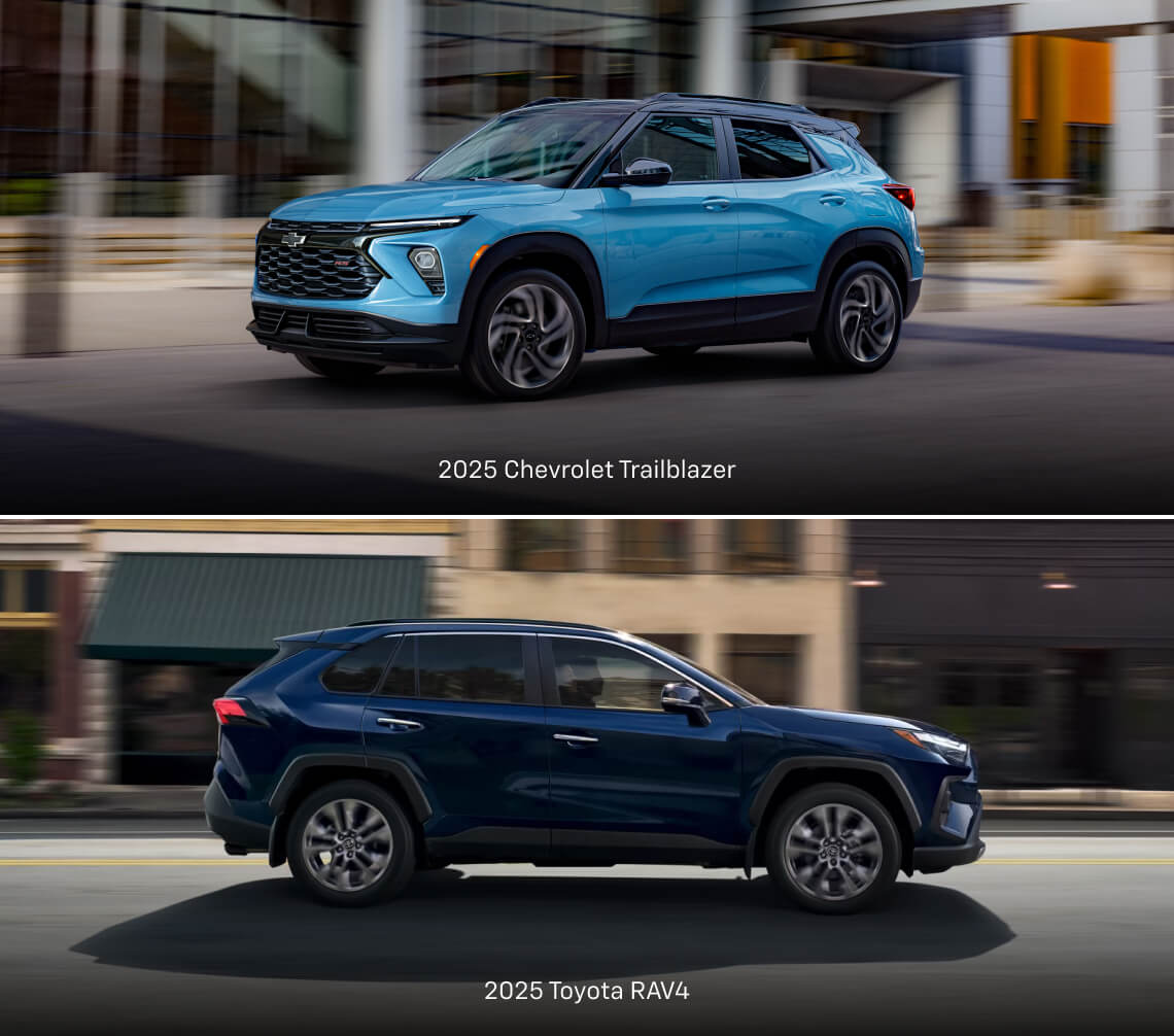 2025 Chevy Trailblazer vs. 2025 Toyota RAV4: Performance & Specs