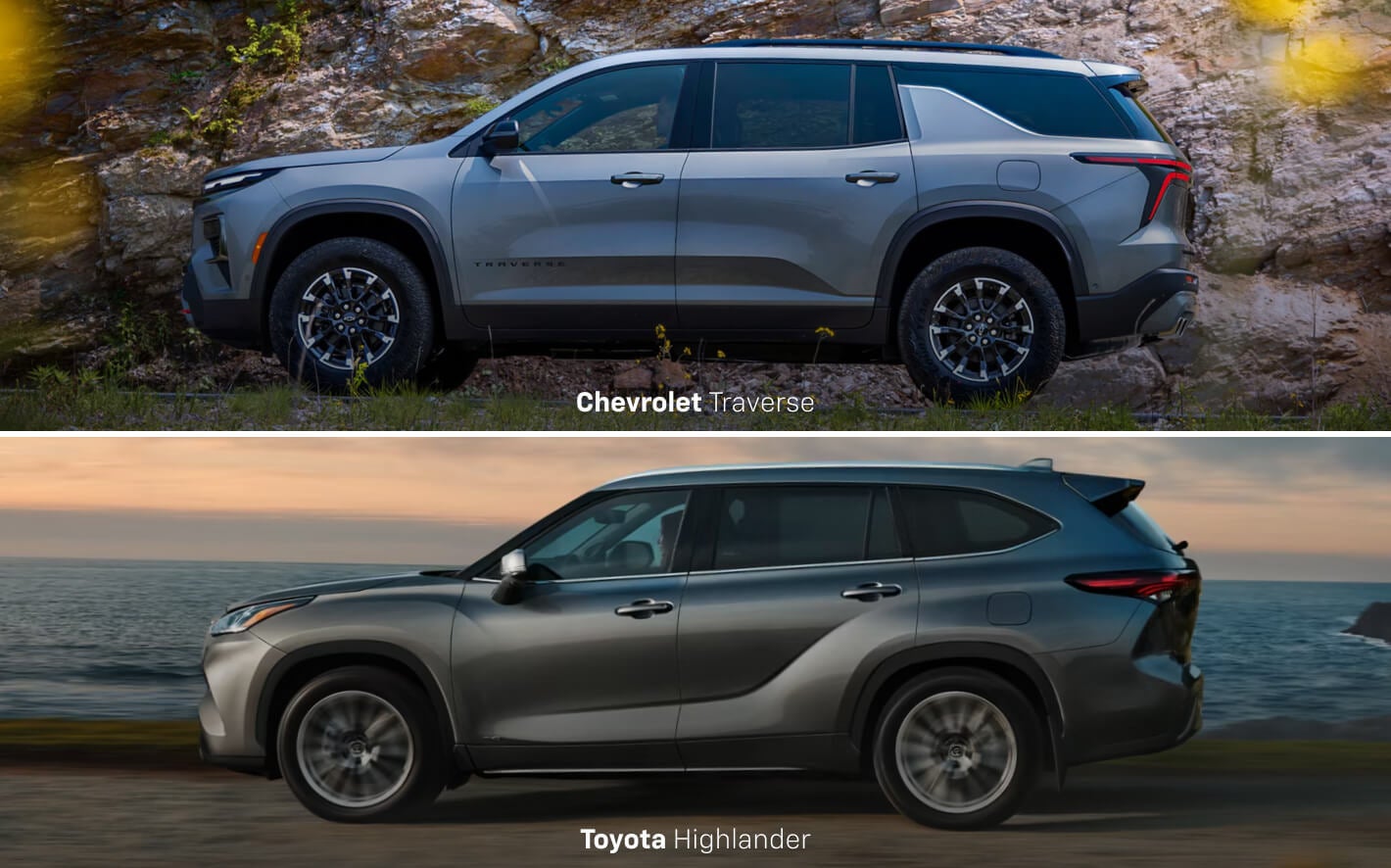2025 Chevy Traverse vs. 2025 Toyota Highlander Engines & Performance