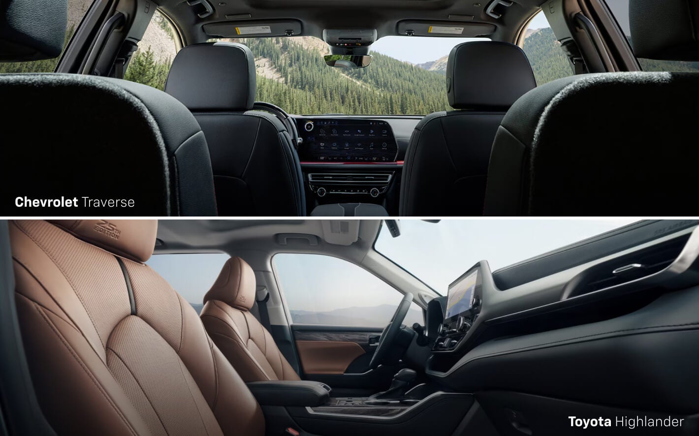 2025 Chevy Traverse vs. 2025 Toyota Highlander Space & Seating