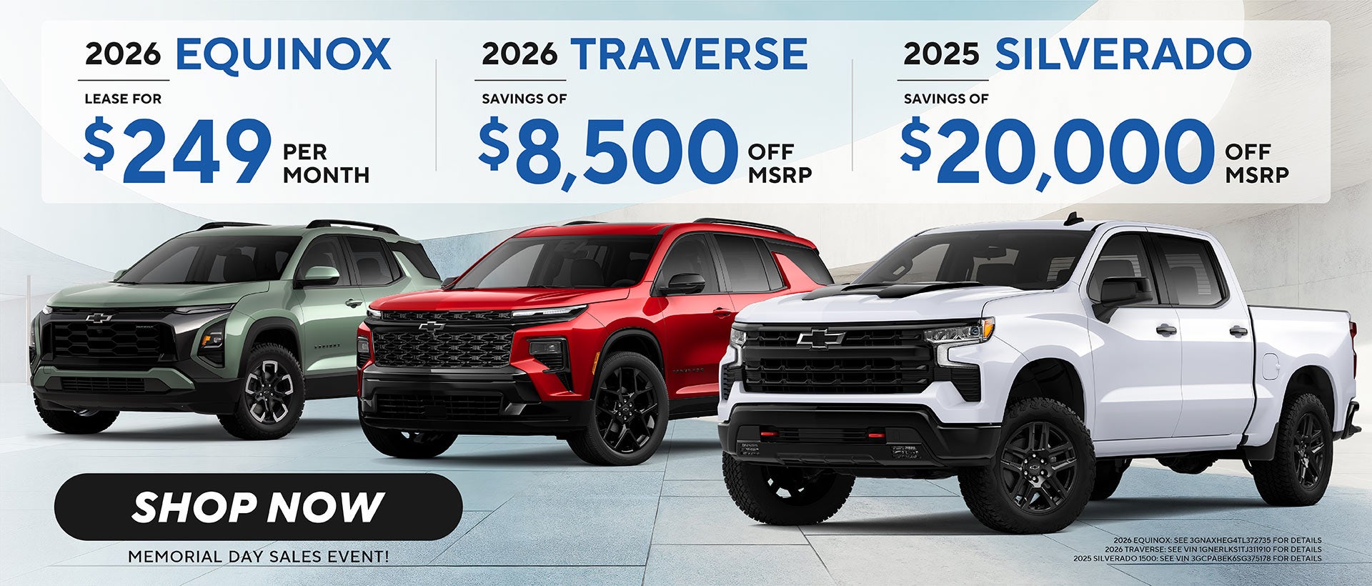 2026 EQUINOX, TRAVERSE AND 2025 SILVERADO